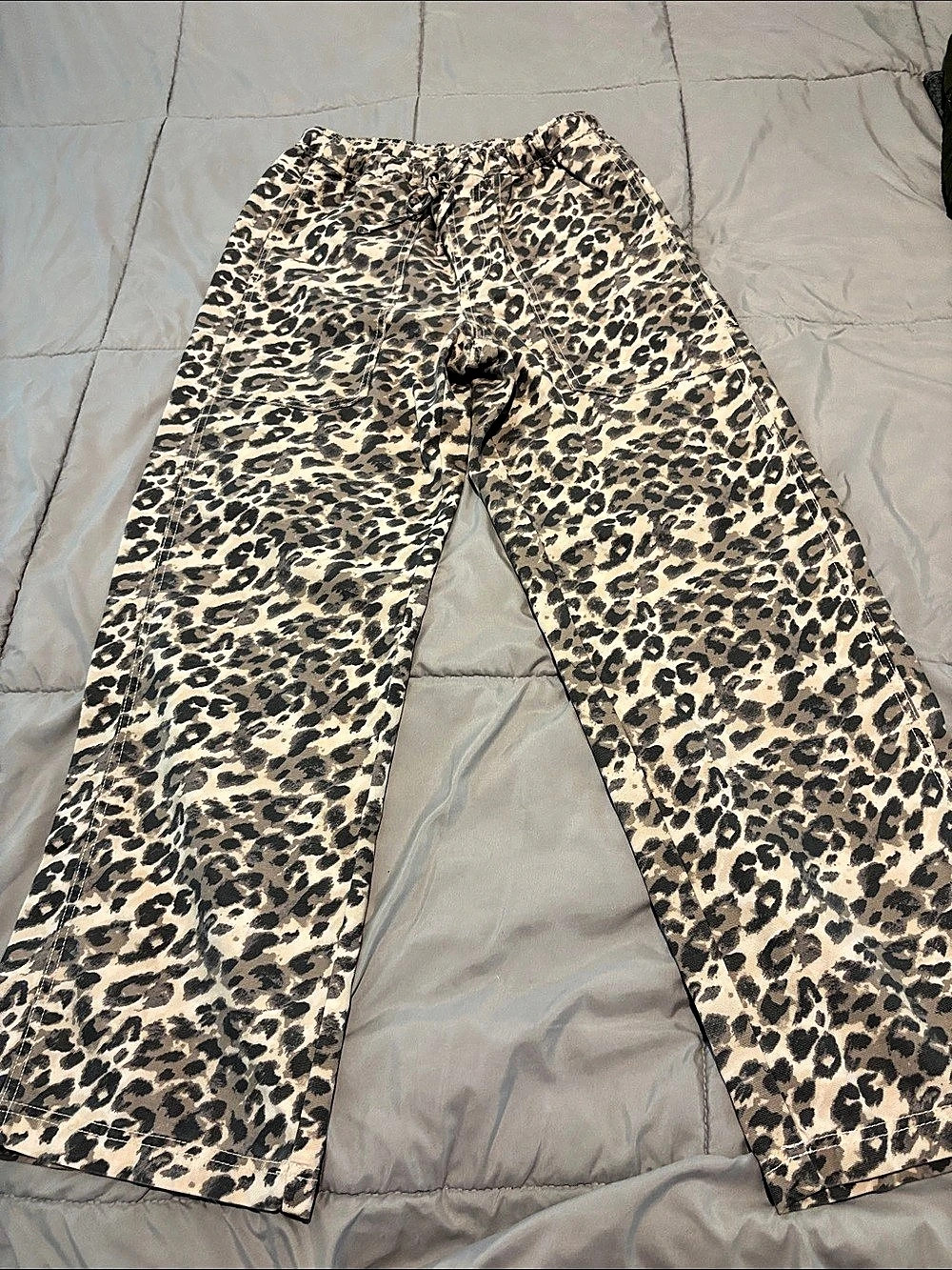 Aerie Leopard Wide Leg Pants Brown & Black
